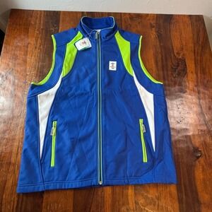 Vancouver 2010 Winter Olympics Vest XP Apparel Blue Green Full Zip NWT Mens M